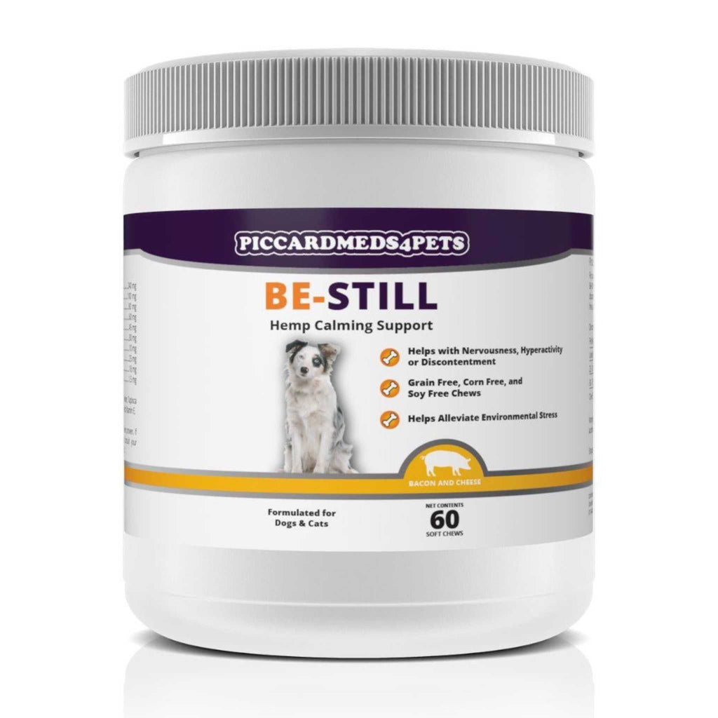 Dog Calming Chews Hemp 60ct + Medium Collagen Stick 3ct Anxiety Relief Treat Bundle