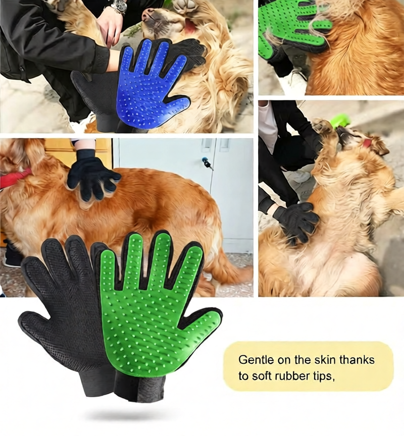 NONOR Rubber Pet Bath Brush Protection Silicone Cat Comb Glove Massage Grooming Dogs Cats Supplies