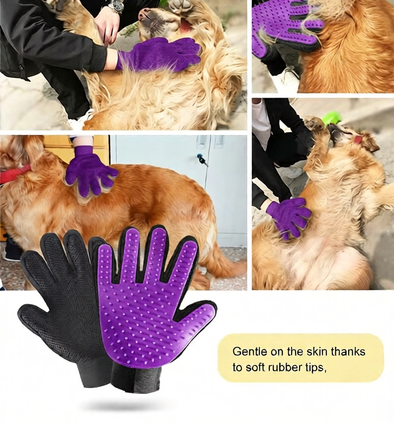 NONOR Rubber Pet Bath Brush Protection Silicone Cat Comb Glove Massage Grooming Dogs Cats Supplies